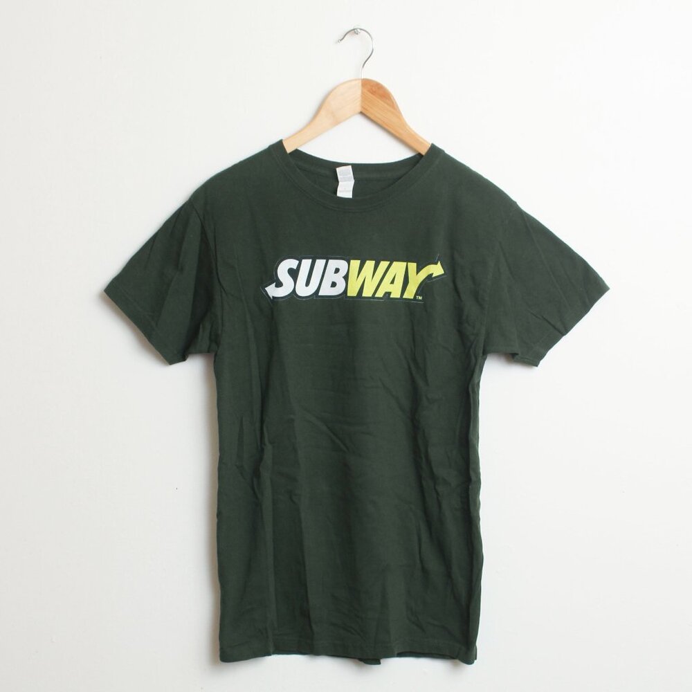 Subway Subshop Shirt Womens Small Green Employee Tee